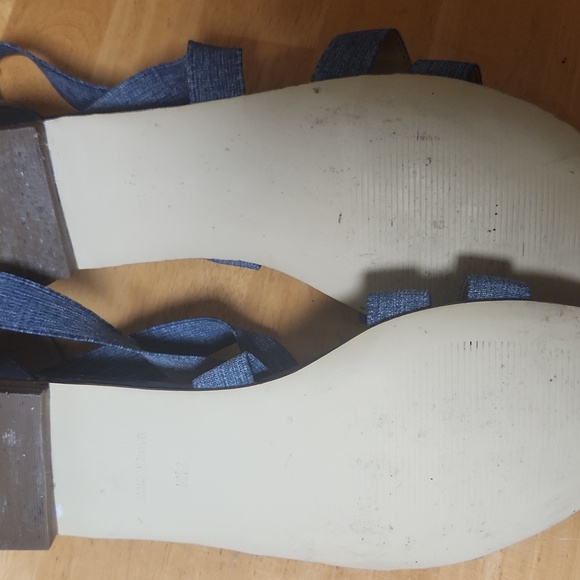 Talbots Denim Look Elastic Strappy Sandals - Picture 6 of 6